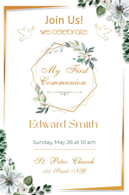 Communion 8 invitation template