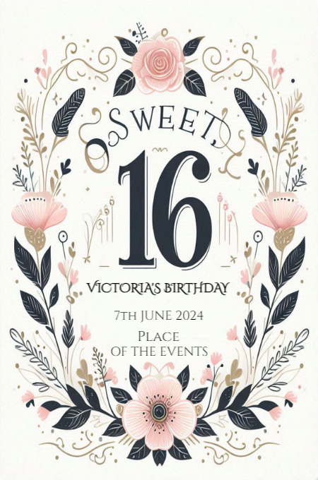 sweet sixteen 15 invitation template