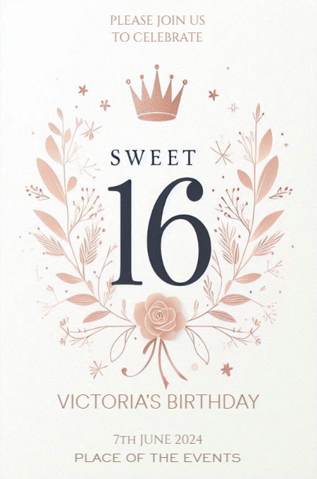 sweet sixteen 21 invitation template