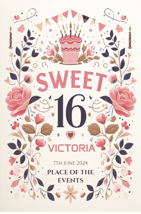 sweet sixteen 25 invitation template