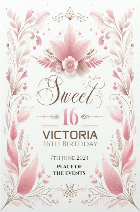 sweet sixteen 27 invitation template