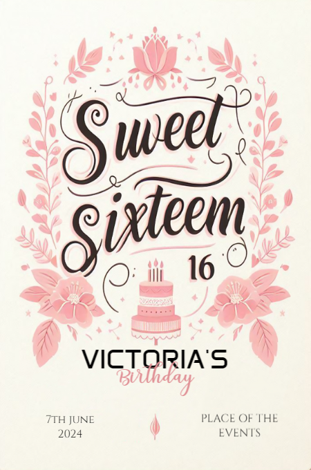 sweet sixteen 28 invitation template