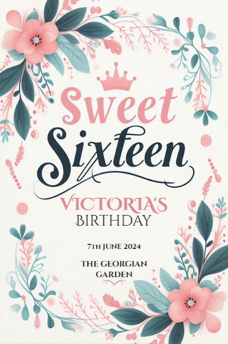 sweet sixteen 29 invitation template