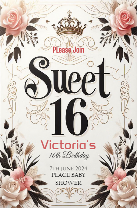 sweet sixteen 40 invitation template
