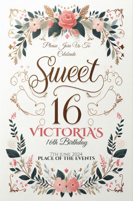 sweet sixteen 42 invitation template