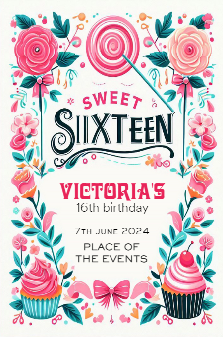 sweet sixteen 46 invitation template