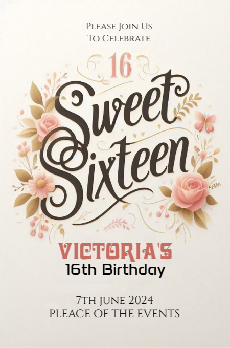 sweet sixteen 51 invitation template